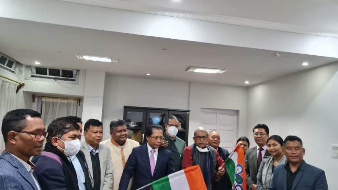 Former Meghalaya Chief Minister Mukul Sangma, along with 11 of the 17 Congress MLAs in the state,