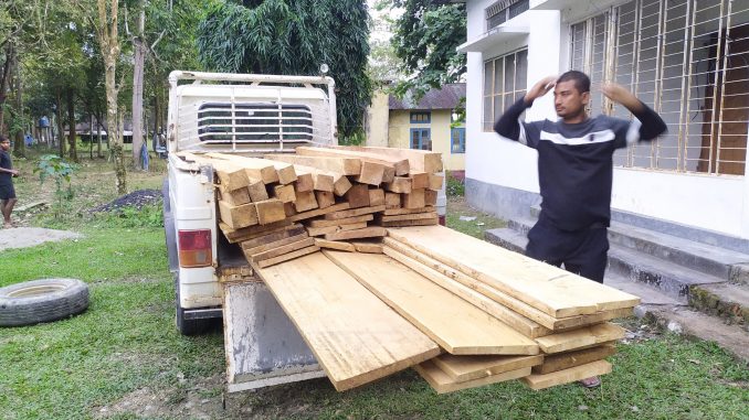 Smuggled wood from Balijan reserve forest